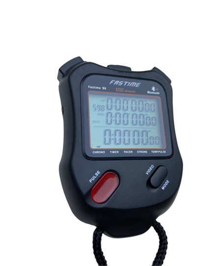 Professional level 600 lap memory stopwatch with stroke rate.